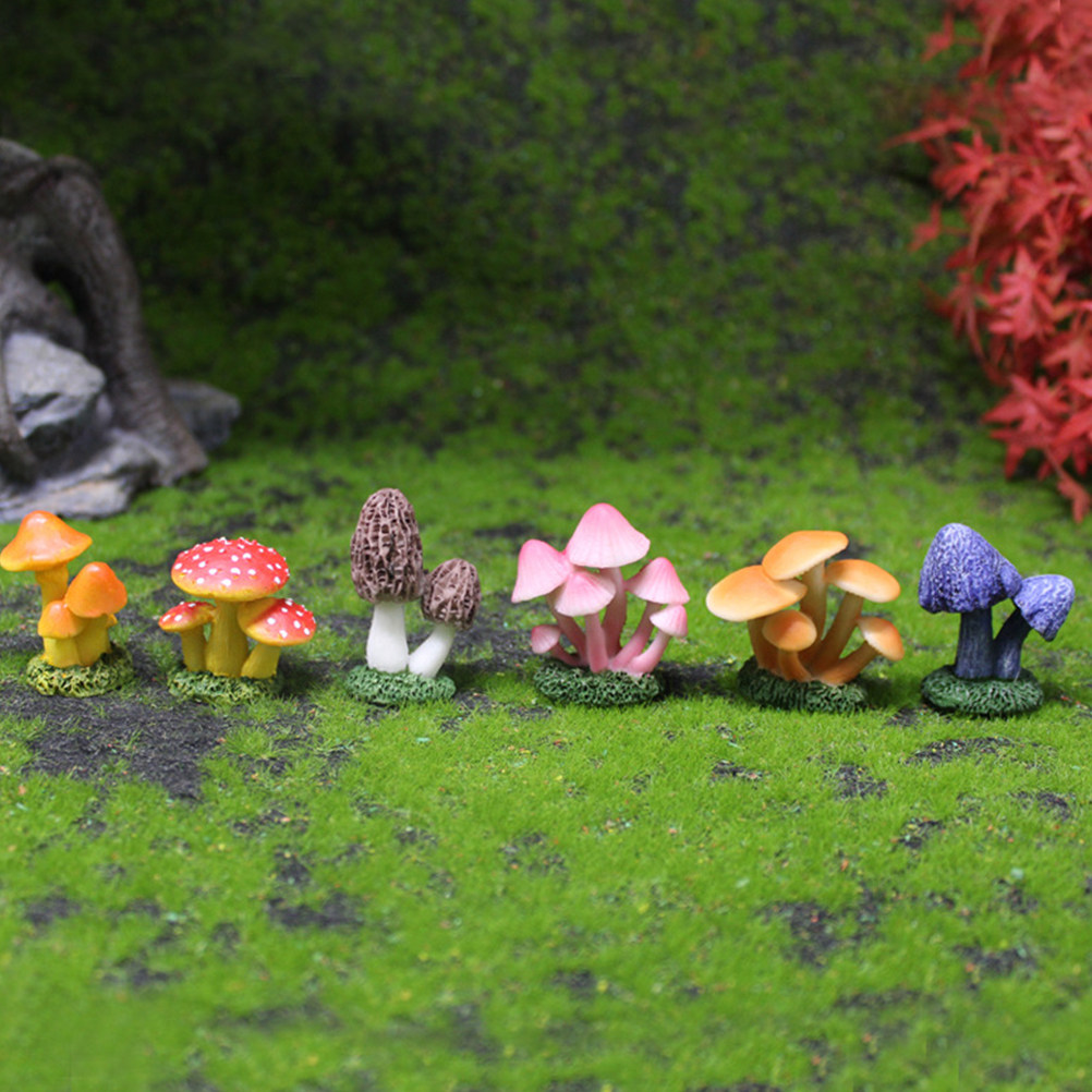 6Pcs Mushroom Garden Decor Res - Bonsai Garden Desk avis et prix