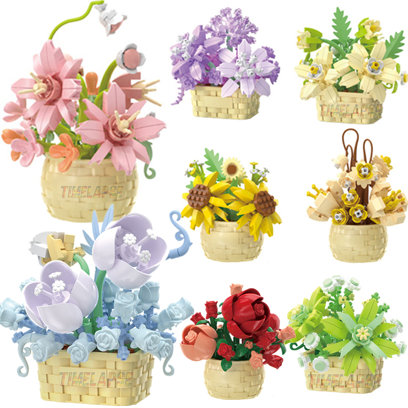 DIY MOC Potted Rose Sunflower  - Bonsai Garden Experts avis et prix